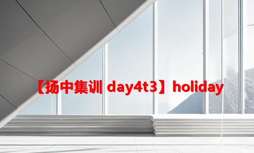 【扬中集训 DAY4T3】holiday